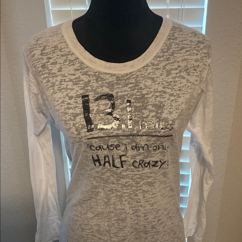 White Graphic Long Sleeve Top